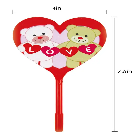 Tiny Mills Valentine's Day Heart Shaped Fan Pens 12 Pack {3}
