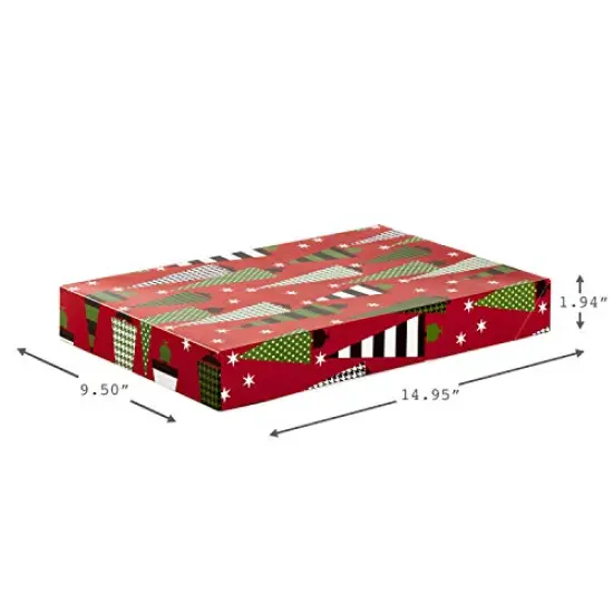 Hallmark Christmas Gift Boxes with Lids in Assorted Designs (Pack of 12: Trees, Stripes, Snowmen, Holly) Red, Green and White Patterned Shirt Boxes for Wrapping Gifts {4}