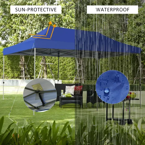 Adjustable Folding Heavy Duty Sun Shelter with Carrying Bag Blue {3}