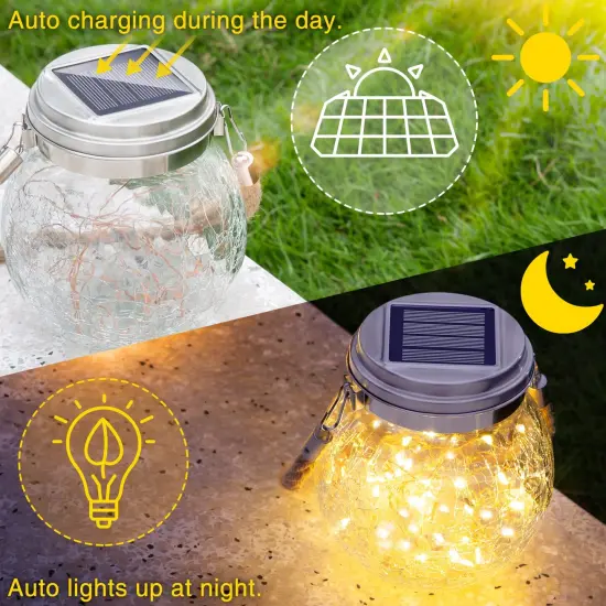 2 Pack Outdoor Lanterns with 30 LED Waterproof Garden Decor Patio Solar Lights Outdoor Decorative Backyard Solar Lanterns Outdoor Hanging ( Warm Light ) {6}