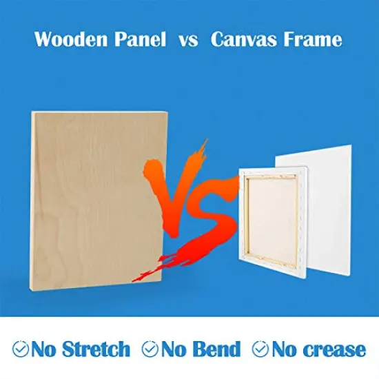 4 Pieces Unfinished Birch Wood Canvas Panels Kit, Falling in Art 8x10&rsquo;&rsquo; Studio 3/4&rsquo;&rsquo; Deep Cradle Boards for Pouring Art, Crafts, Painting and More {5}