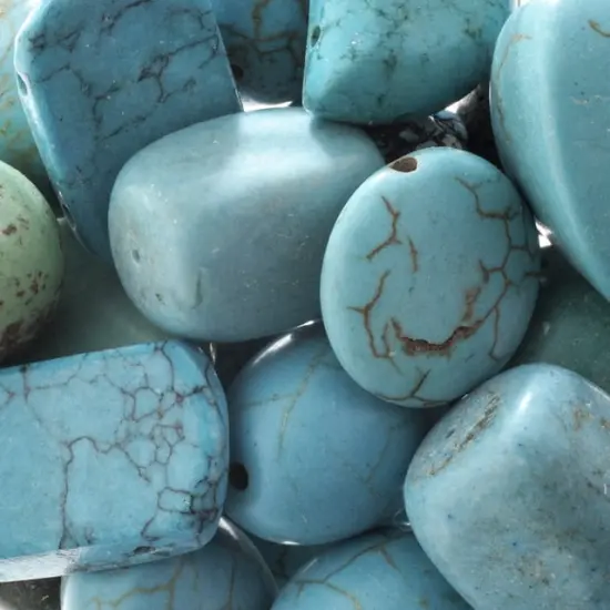Earth's Jewels Turquoise Magnesite Dyed Natural Stone Bead Assortment {2}