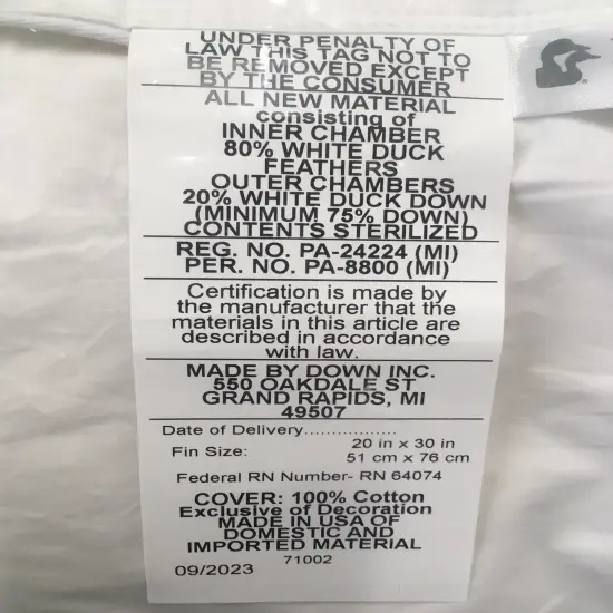 Layered Feather/Down Pillow - Queen Size {4}