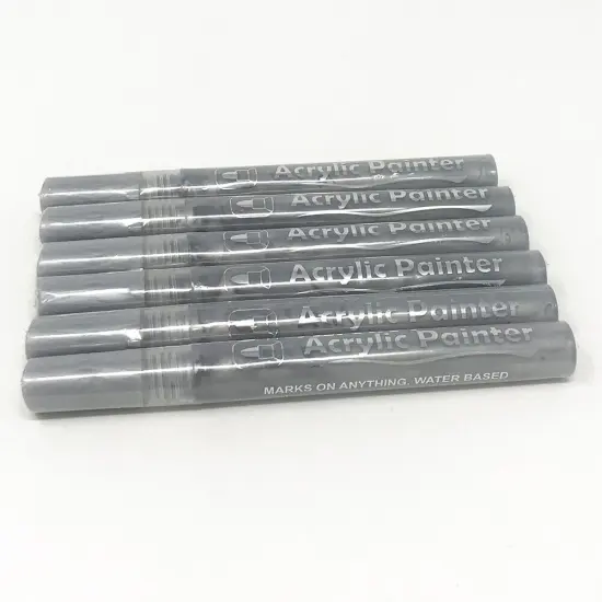 Kitcheniva Acrylic Paint Marker Pens Silver-6 pcs {1}