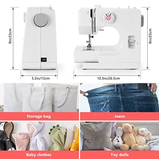 Sewing Machine, Mini Sewing Machine, Electric Portable Sewing Machine for Beginners, 12 Stitch Dual Speed with Foot Pedal & Sewing Kit {5}