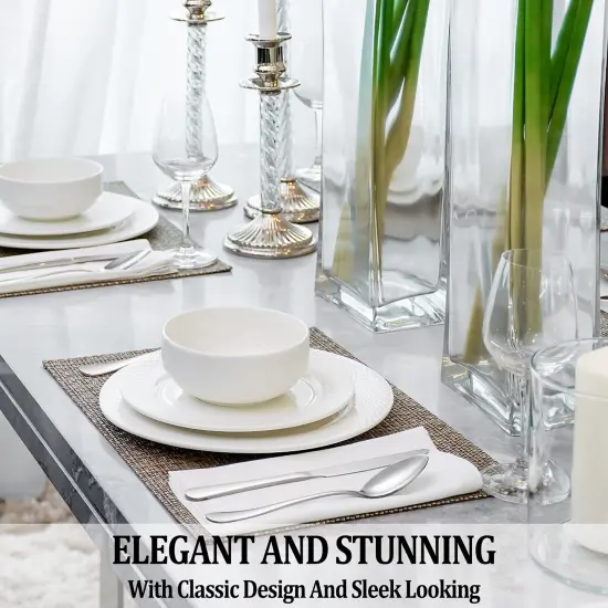 24 Pieces Silverware Set with Steak Knives Service for 4,Stainless Steel Flatware, Mirror Polished Cutlery Utensil Set,Home Kitchen Eating Tableware Set,Include Fork Knife Spoon Set,Dishwasher Safe {3}