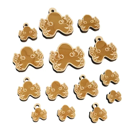 Cute Octopus Mini Wood Shape Charms Jewelry DIY Craft {7}