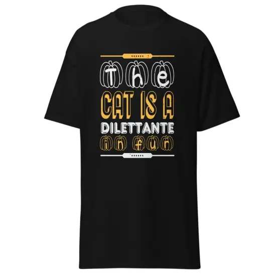 Cat is a dilettante Halloween t-shirt design {1}