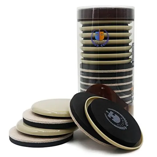 16 Pieces Round Furniture Moving Kit for Carpeted and Hard Floor Surfaces Felt Pads Suitable for All The Furniture Sliders {3}