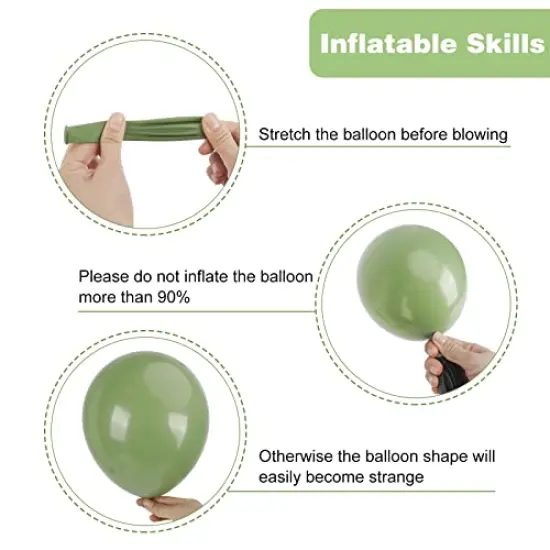 65 Pieces 12 Inches Sage Green Gold Confetti Balloons Kit, Green White Metallic Gold Party Balloons with Ribbons for Birthday, Wedding, Baby Shower, Graduation, Eucalyptus Party Decorations {6}