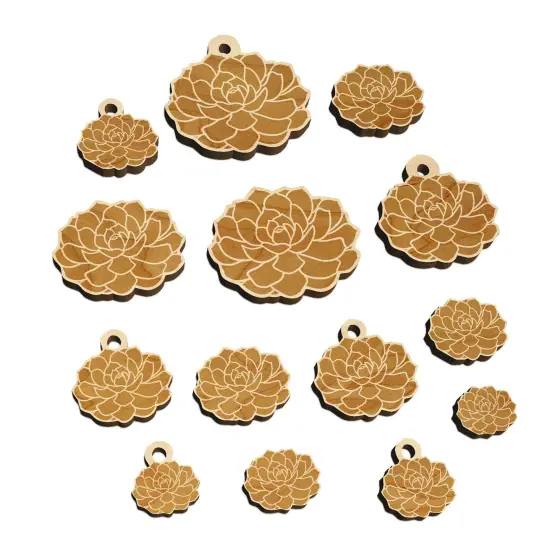 Echeveria Elegans Succulent Plant Mexican Snow Ball Mini Wood Shape Charms Jewelry DIY Craft {7}