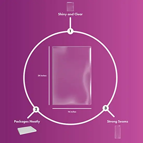 20 Pieces Clear Basket Bags 16&rdquo; x 24&rdquo; Cellophane Gift Bags, Small 1.2 Mil Thick (20 bags) {4}