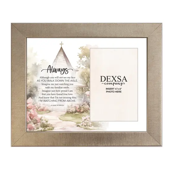 Always Bereavement Photo Frame Wood Plaque with Easel and Hook Wall Tabletop Art - 10 inches x 12 inches - Hold 4x6 Photo {1}