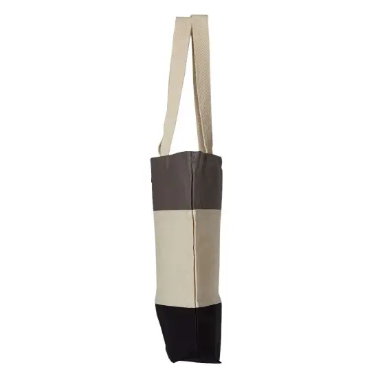 Q-Tees&reg; Tri-Color Tote Chocolate/nat/khaki {4}