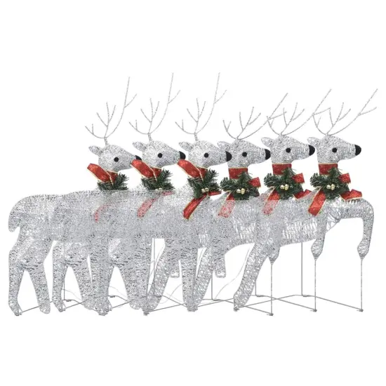 6 pcs Christmas Reindeers 120 LEDs Silver {2}