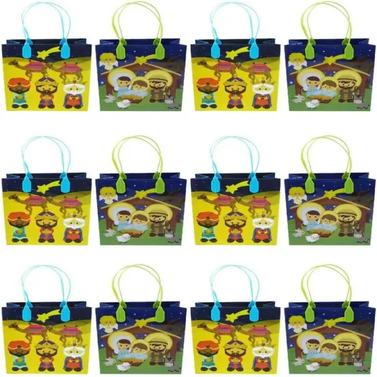 Tiny Mills Nativity Party Favor Bags Treat Bags, 12 Pack {3}