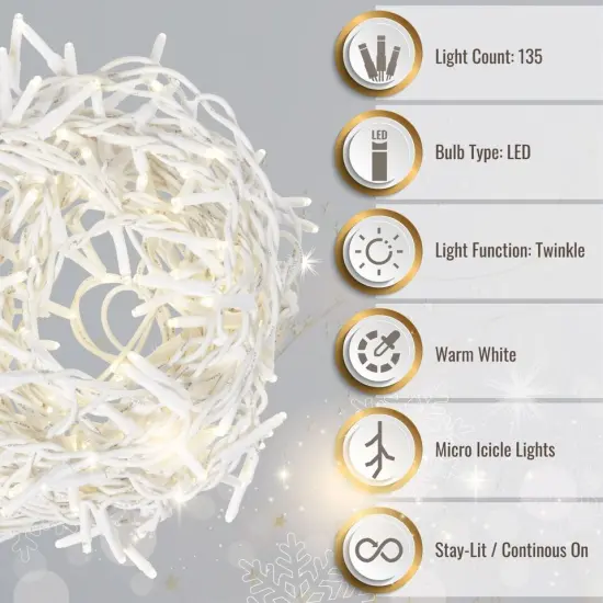 Starry Light Icicles Super Bright. Warm white {4}