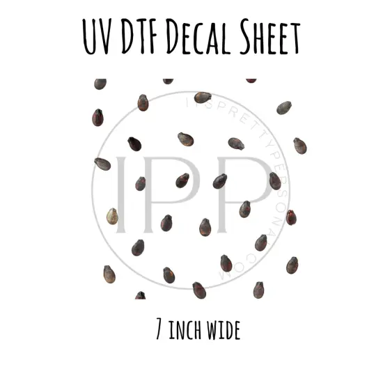 7"x7"- #16- Watermelon Seeds - UV DTF Decal SHEET {1}