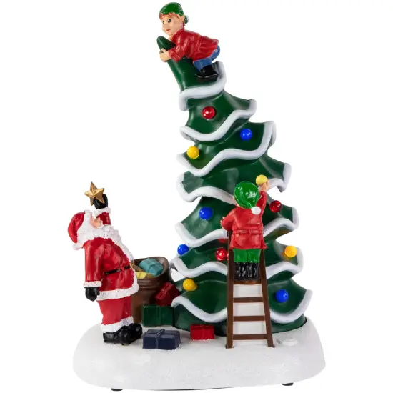 Northlight LED Lighted Animated and Musical Santa's Helpers Christmas Decoration - 12" Green {1}