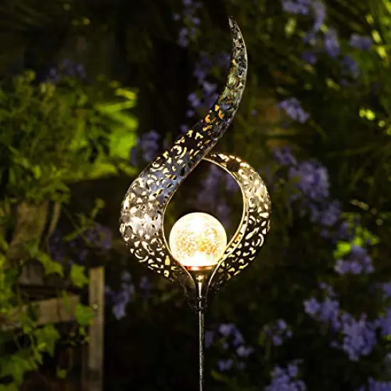 Outdoor Solar Lights Garden Stake Lights, Crackle Glass Globe,Waterproof LED Christmas Gift Fairy Lights for Pathway,Lawn,Patio or Courtyard (Bronze) {2}