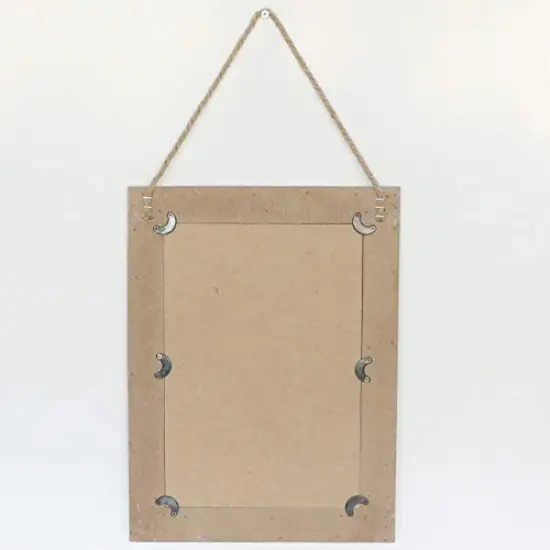 16 X 12 Inch Rustic Wood Framed Wall Mirror with Hanging Rope for Farmhouse Decor, for Entryway, Bedroom, Bathroom, Dresser, Brown {3}