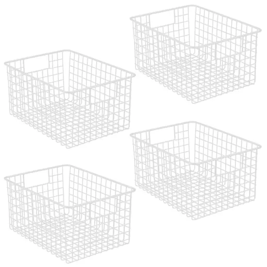 mDesign Metal Wire Food Organizer Basket with Built-In Handles - 12 x 9 x 6 {5}