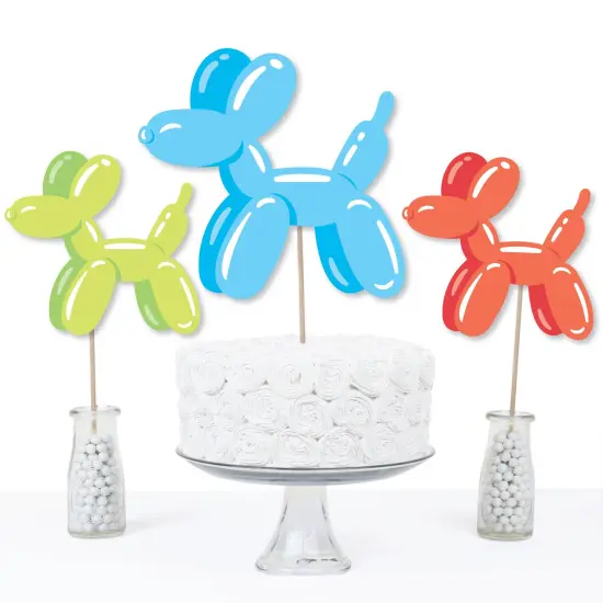 Big Dot of Happiness Balloon Animals - Happy Birthday Party Centerpiece Sticks - Table Toppers - Set of 15 {6}