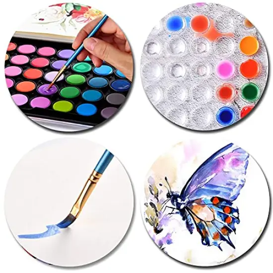 48 Colors Washable Watercolor Paint Set with 3 Brushes and Palette, Non-toxic Paints Sets for Kids, Adults, Beginners Artists, Make Your Painting Talk {3}