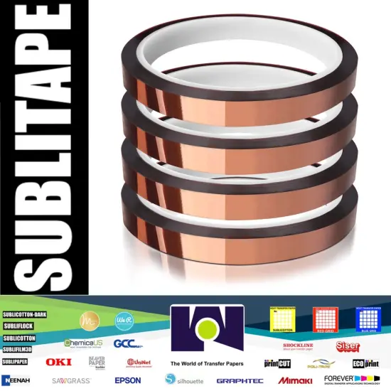 4 rolls Heat resistant tapes sublimation Press Transfer Thermal Tape 6mmx30m SUBLITAPE TAWNY {1}