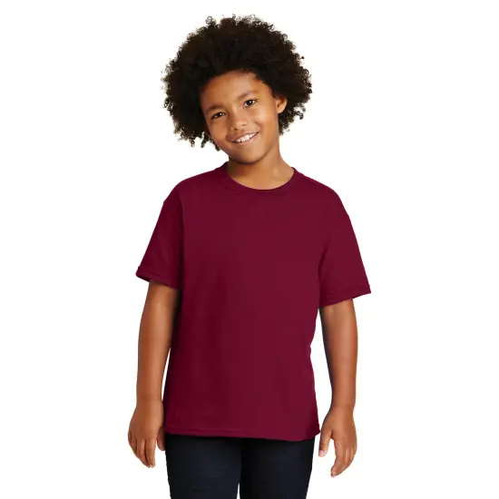 RADYAN&reg; Youth Crew Neck Short Sleeve T-Shirt Garnet {1}