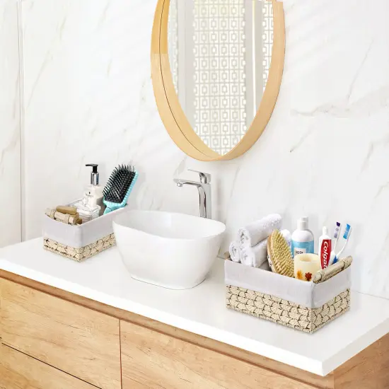 Sorbus Macrame Boho Storage Baskets - 2 Pack Beige {2}