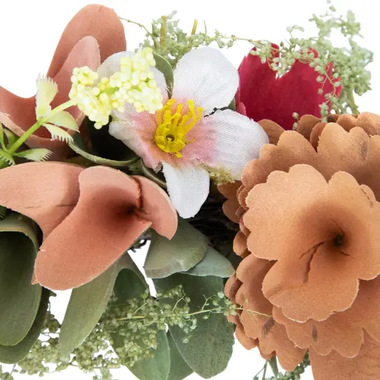 Northlight Rose and Pansy Artificial Wooden Spring Wreath - 10" Red {7}