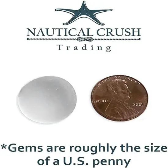 Flat Marbles Vase Filler - 0.68 Lb (70 pcs) Frosted White Glass Pebble Vase - Clear Glass Stones for Vases - Flat Glass Marble for craft and Home d&eacute;cor - Aquarium Glass Marble filler {3}