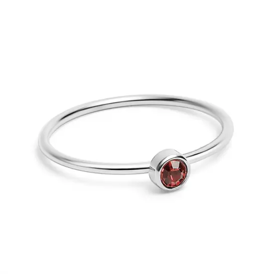 Stainless Steel Birthstone Stacking Ring {5}