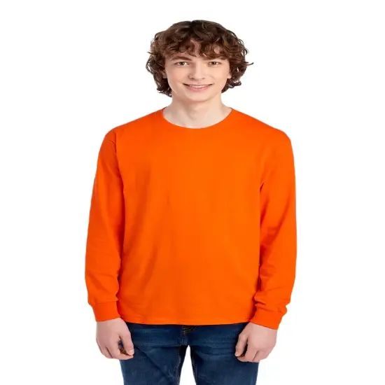 Youth Crew Neck Long Sleeve Safety T-Shirt | RADYAN&reg; Orange {4}