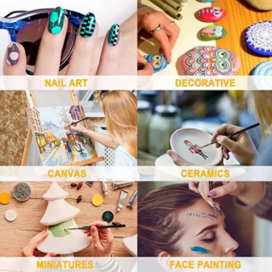 15 PCS Miniature Paint Brushes, Model Brushes Micro Detail Paint Brush Set, Fine Detailing for Acrylics, Oils, Watercolors & Paint by Number, Citadel, Figurine, Warhammer 40k (Black) {3}