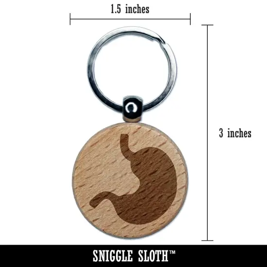 Stomach Anatomy Organ Body Part Engraved Wood Round Keychain Tag Charm {2}