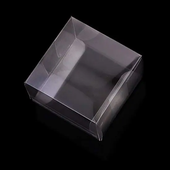 100 Pack Clear Plastic Macaron Boxes,Transparent Chocolate Candy Cookies Malt Balls Mini Gift Packing Boxes for Valentine's Day Wedding Party Baby Shower Display(2.17" x 2.17" x 1.38") {2}