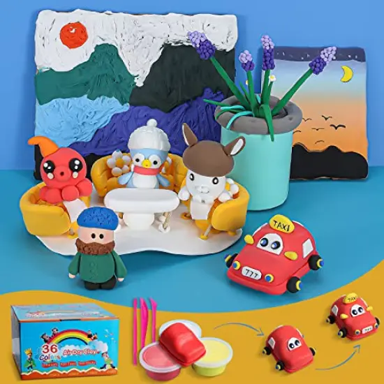 Modeling Clay Kit - 36 Colors Magic Air Dry Ultra Light Clay, Safe & Non-Toxic, Great Toy Gift for Boys and Girls {2}