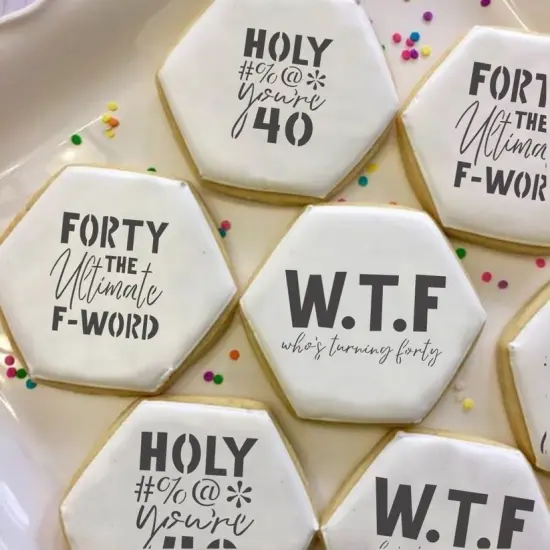 Forty the Ultimate F Word 50th Birthday Cookie Stencil {2}