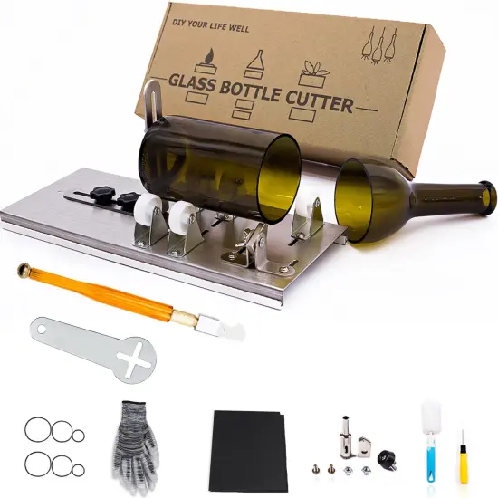 Bottle Cutting Tool Kit, DIY Machine for Cutting Wine, Beer, Liquor, Whiskey, Alcohol, Champagne, Bottle Cutter for Round Bottle by Camdios {2}
