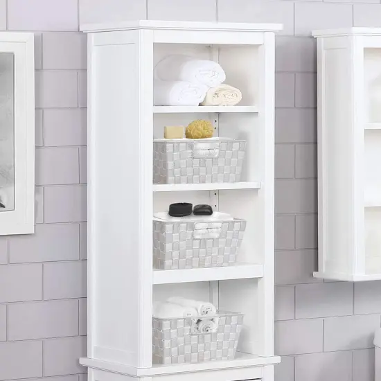 Sorbus Woven Basket Bin Set - Shelf Storage Tote Baskets for Household Items - Stackable with Woven Straps and built-in Carry Handles (3 Pack) White {2}