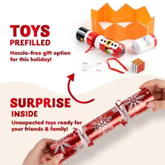 JOYIN 12 Pack Christmas Party Favor Non-Snap Party Table Favors with Christmas Characters Holiday Party Favor Supplies for Kids and Adults, Christmas Parties, Dinners and Holidays {6}