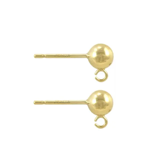 JewelrySupply Gold Filled 5mm Ball Post Earrings (1 Pair of Gold Filled [1/20 14K] Earrings) {1}