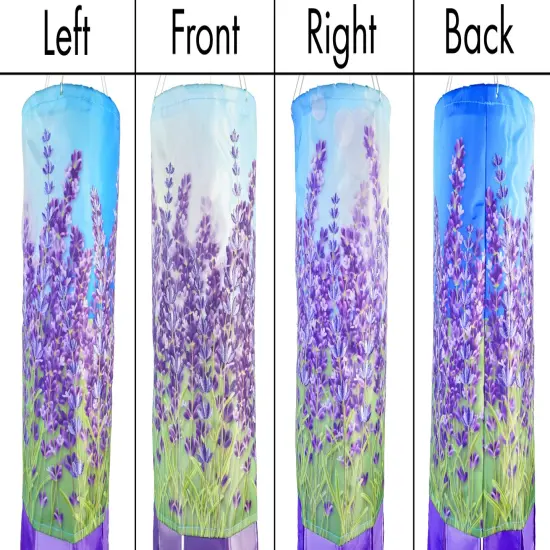 In the Breeze 5211 — Lavender 40-inch Inspiration Windsock — Colorful Hanging Garden Décor with Embroidered Details {6}