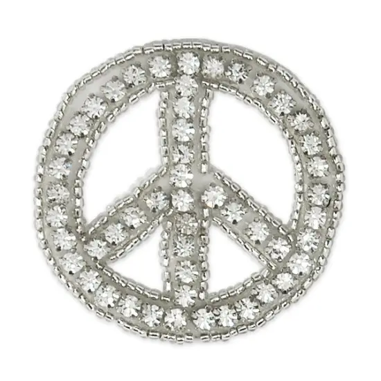 Peace Rhinestone Applique/Patch 2" x 2" {1}