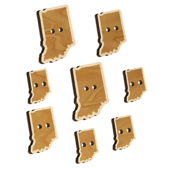 Indiana State Silhouette Wood Buttons for Sewing Knitting Crochet DIY Craft {7}