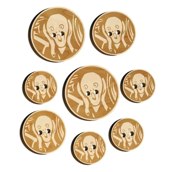 The Scream Painting by Edvard Munch Wood Buttons for Sewing Knitting Crochet DIY Craft {7}