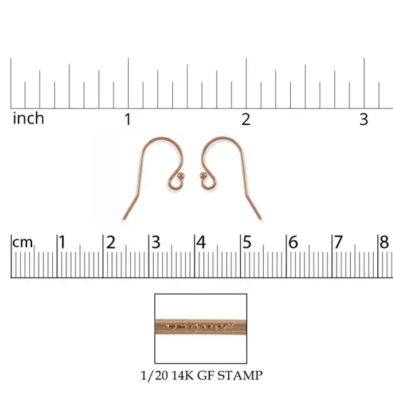 JewelrySupply Rose Gold Filled Earring Wires with Ball End (1 Pair of Earrings) {2}