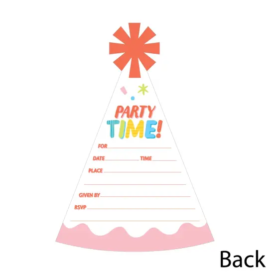 Big Dot of Happiness Party Time - Shaped Fill-In Invitations - Happy Birthday Party Invitation Cards with Envelopes - Set of 12 {6}